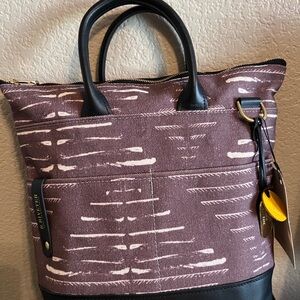 Stylish Mauve and Black Tote Bag